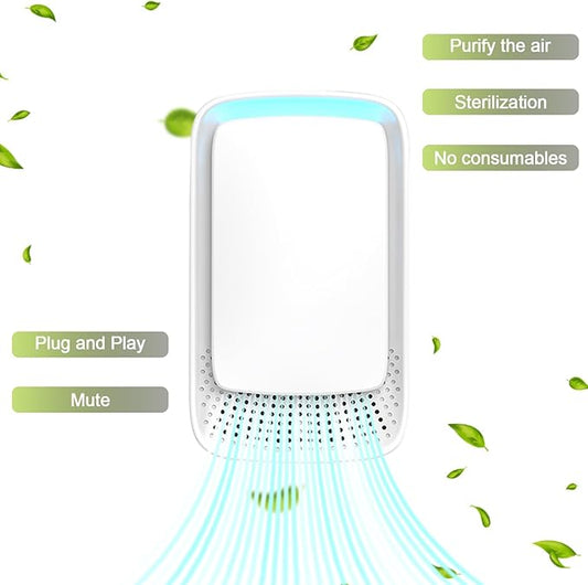 Air Ionizers for Home, Negative Ion Air Purifier - Ultra Quiet Plug In Air Freshener for Bedroom Office Kitchen Basement - Portable Mini Air Cleaner(1-Pack)