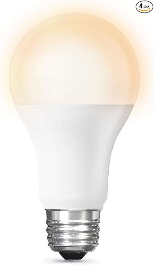 FEIT Electric WiFi Smart Light Bulbs Works with Google and Alexa,Color Changing and tunable White,4-Pack
