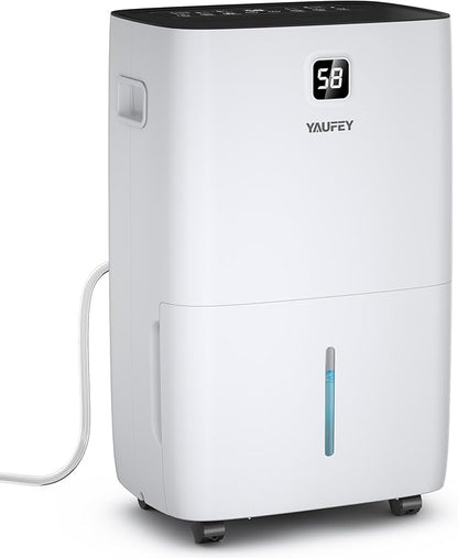 Yaufey 150 Pints Dehumidifier for Home, Basement and Large Room up to 7000 Sq. Ft., with Drain Hose, Timer, Intelligent Humidity Control and Large Water Tank