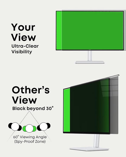 2-Pack Hanging Privacy Screen Protector for 26-27" Monitors, Removable & No Installation Required, ±30° Privacy Filter, Effectively Blocks High-Energy 460nm Blue Light – Dual Protection for Information Security & Eye Health(27"-16:9 (24.12"×14.02"))