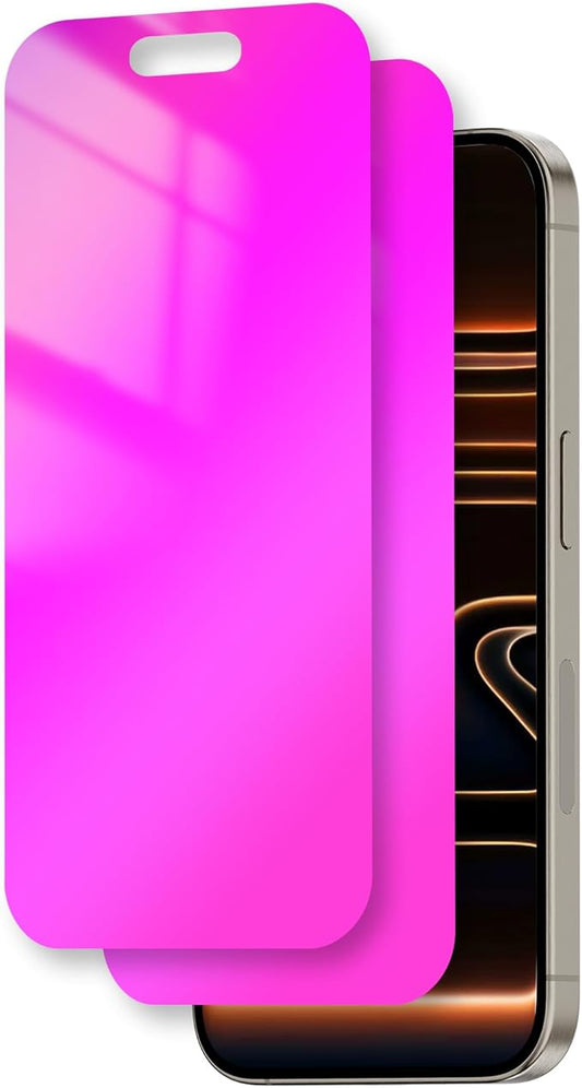 Juvraixo for iPhone 17 Pro Max Privacy Screen Protector 6.9 inch Gradient Colorful 17 ProMax Tempered Glass 28° Anti-Spy Private Anti Blue Light Full Coverage HD Easy Install Frame 2 Pack