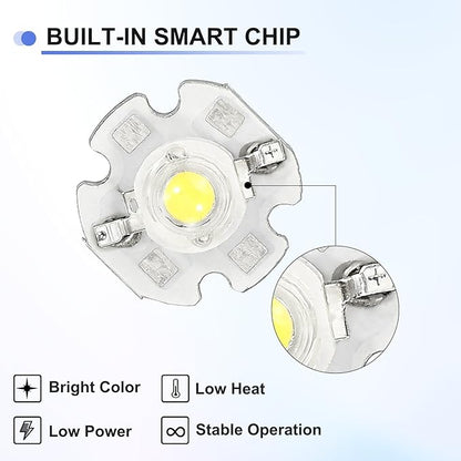 High Power LED Chip Bulb 5 Pcs- Cool White 6000K 600-700mA LED Light with Heatsink Aluminum Base Bulb Lamp Super Bright Intensity COB Light for Home Studio Show DIY Project