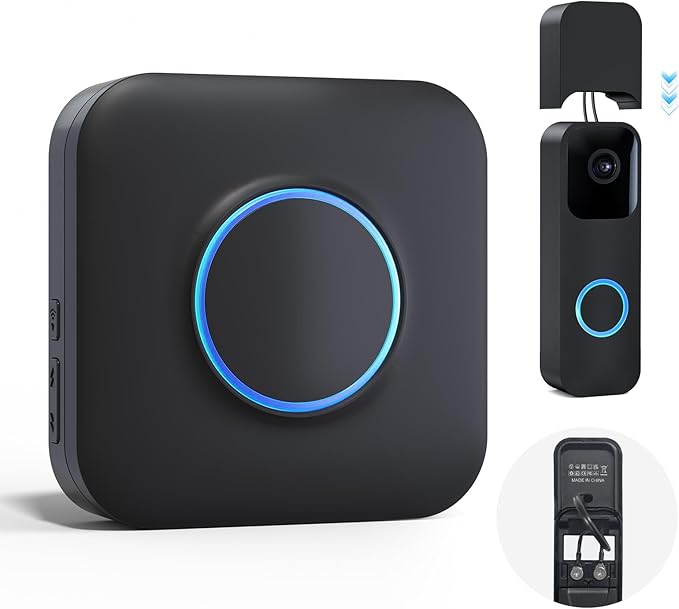 Wireless Doorbell Chime for Blink video Doorbell (1st/2nd gen) for Home, Indoor Plug-in Receiver & Wired Transmitter Kit Long Range,Indicator Door Chime for Home/Office/Classroom