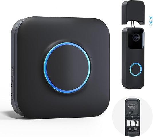 Wireless Doorbell Chime for Blink video Doorbell (1st/2nd gen) for Home, Indoor Plug-in Receiver & Wired Transmitter Kit Long Range,Indicator Door Chime for Home/Office/Classroom