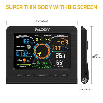 Raddy WF-100C Lite Wireless Weather Station, Indoor Outdoor