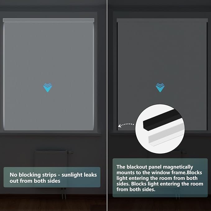 Aprilsmart Motorized Blinds with Remote,Compatible with Apple HomeKit Alexa Google Home- Voice and app Control,Motorized Roller Shades 100% Blackout Custom Size(Vinyl Grey-16)