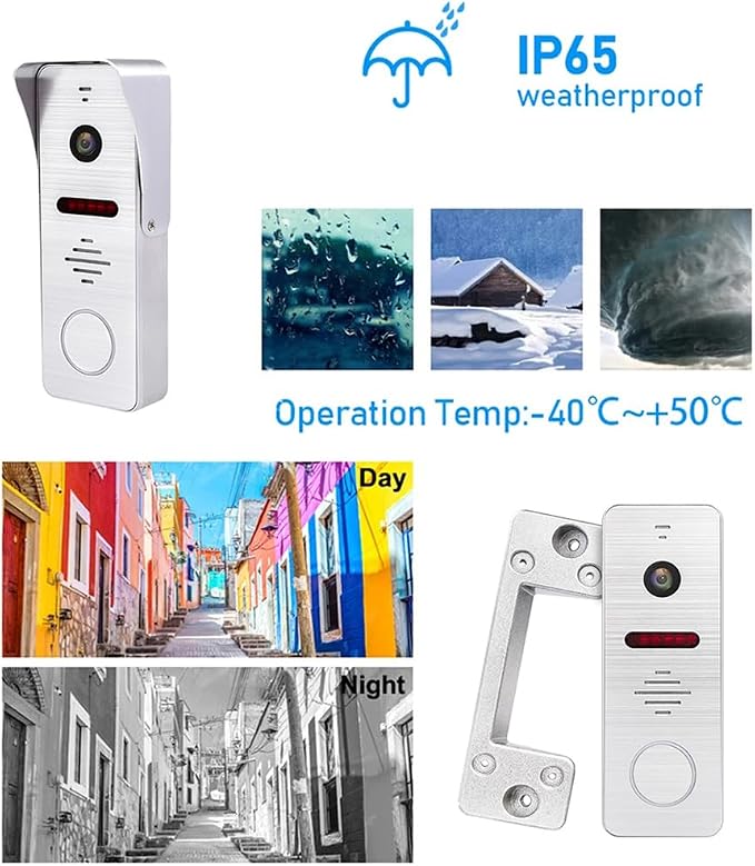 1080P Tuya Wired Video Door Phone 10 Inch Full Touch Monitor Wireless WiFi Smart Home Intercom System with RFID Doorbell Camera Unlock Record Motion,Weatherproof Video Doorbell,32G