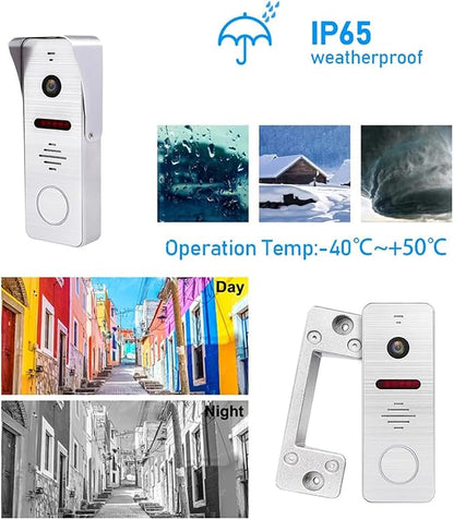 1080P Tuya Wired Video Door Phone 10 Inch Full Touch Monitor Wireless WiFi Smart Home Intercom System with RFID Doorbell Camera Unlock Record Motion,Weatherproof Video Doorbell,32G
