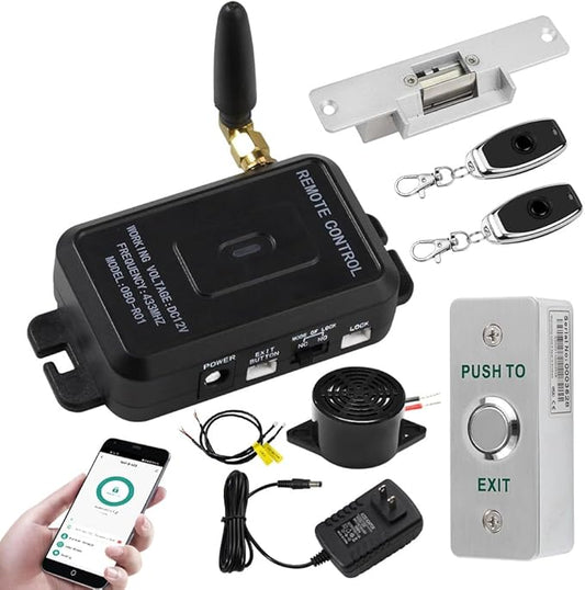YiToo WiFi Tuya Access Control Fail-Secure Electric Strike Door Lock Kit System Gate Remote Control Opener Smartphone APP Control NO Mode