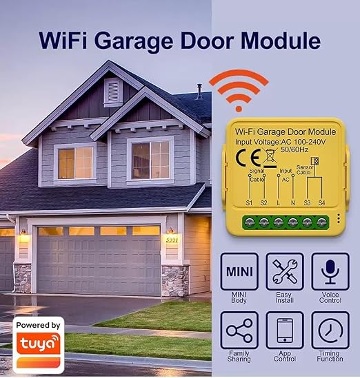 WiFi Garage Door Opener Controller, 1CH