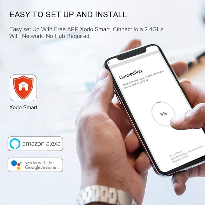 XODO WP3 Smart WiFi Plug - Wireless Remote Control by App Compatible with Alexa and Google Home Assistant 2.4 GHz Network only - Voice Control - WiFi Enable - Smart Home Outlet - 2Pack