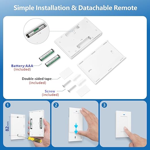 DieseRC AC 110V 120V 220V 240V Wireless Remote Control Light Switch 1500W 1 Channel 433Mhz RF Relay Receiver with 2 Transmitters Keyfob for Lamp Bulb, Easy to Install