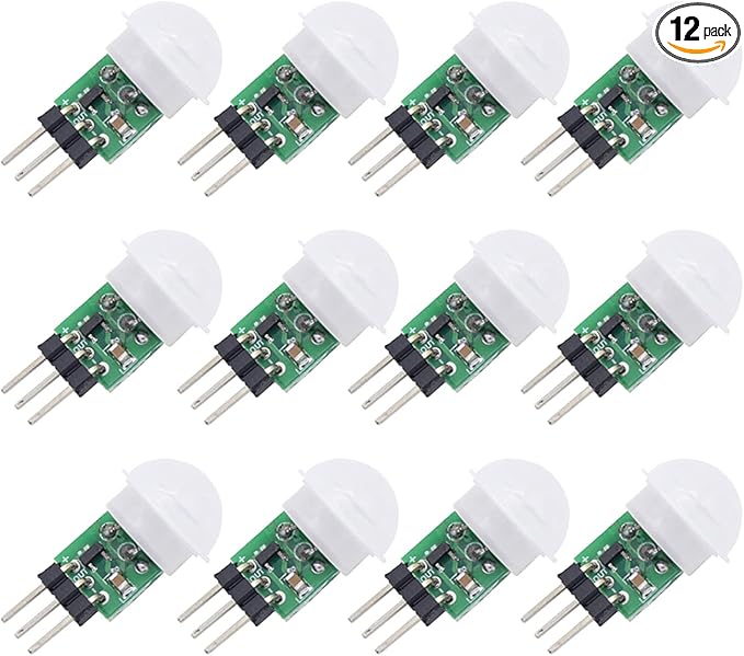 PIR Motion Sensor Modules, Mini Pyroelectric Human Motion IR Sensor Detector(12 Pack)
