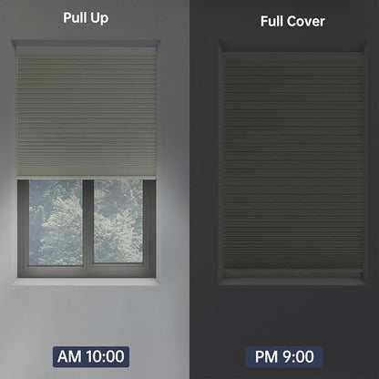 Cellular Shades Blackout Honeycomb Blinds for Indoor Windows, Cordless Cellular Shades 1.5 inch Cell Pleated for Bedroom Home Office, Custom Size, Blackout Light Beige