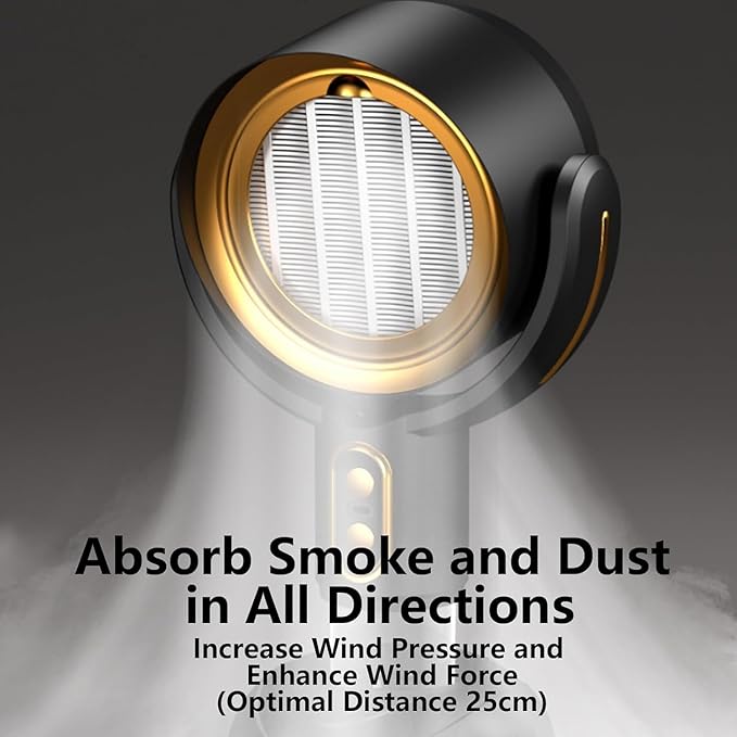 Purifier for Smoke, Smoke out Fan, for Smoking Indoors, Rechargeable Air Pur-ifier, smoke Away Purifier (Gold-Plug In)