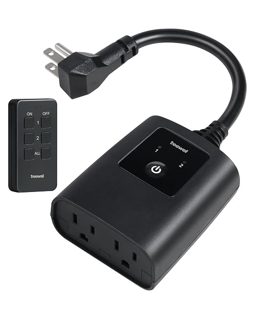 2 Independent Control Outdoor Remote Outlets with Magnetic Switch