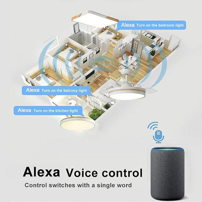 QIACHIP Upgraded WiFi Universal Ceiling Fan Light Remote Control Kit with Mute, Timing Function, Wireless APP Controllor Compatible for Alexa 2 Pack