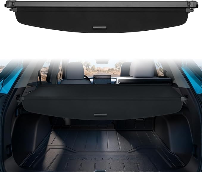 Powerty Retractable Cargo Cover for Honda Prologue/Chevy Blazer EV 2024-2026 (Not for Blazer), Canvas Texture Trunk Cover Privacy Screen Rear Security Shade for Prologue/Blazer EV Accessories