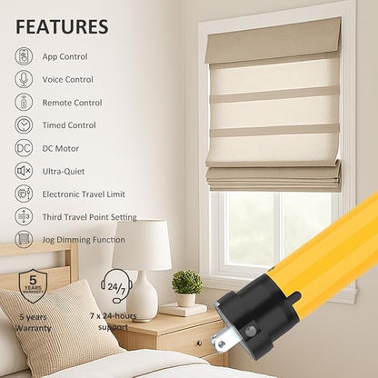 Tuya ZigBee 3.0 Smart Blind Motor Kit, Φ35mm Automated Roller Shade Drive Compatible with Alexa & Google Home, 38dB Quiet Brushless Motorized Blinds Opener (10 N.m for Φ40mm (1.57") Round Tube)