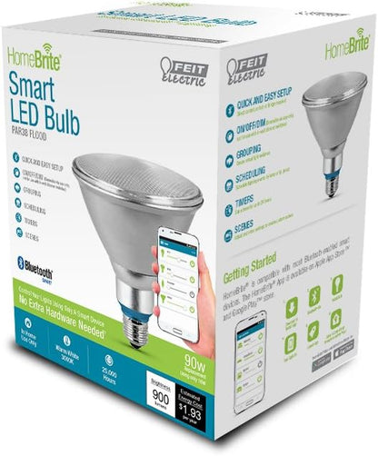 Feit Electric PAR38/LED/HBR 90W Equivalent (2700K) Dimmable Bluetooth Smart HomeBrite LED Flood Light Bulb, Soft White