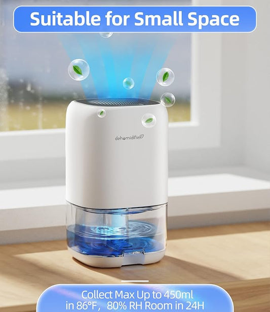 Dehumidifier, 35 OZ Small Dehumidifiers for Bedroom for Home, Quiet with Auto Shut Off, Dehumidifiers for Bedroom (280 sq. ft), Bathroom, RV, Closet, White