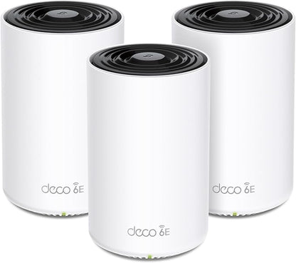 TP-Link Deco XE70 Pro AXE4900 Tri-Band WiFi 6E Mesh WiFi System - 2.5G WAN/LAN Ports, 4.9 Gbps Wi-Fi 7,200 Sq. Ft Coverage, Connect up to 200 Devices, 6 GHz Band, 3-Pack