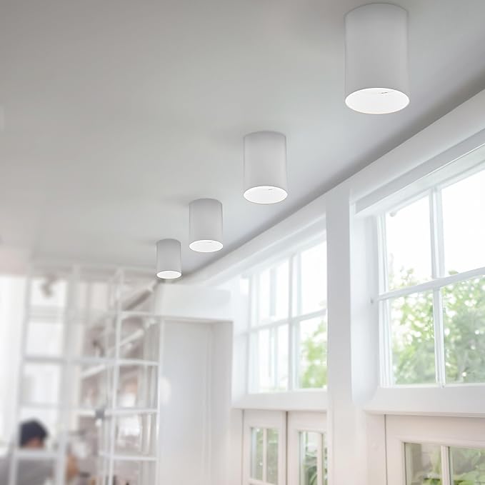 Maxxima 3 in. LED Cylinder Downlight, Recessed Ceiling Spot Light, 1000 Lumens, 5 CCT Selectable 2700K/3000K/3500K/4000K/5000K, Dimmable, White, 90 CRI, IC Rated, Canless, J-Box Included