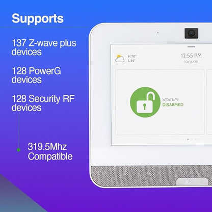 Qolsys IQ Panel 4: Wireless Smart Home Security System Alarm Panel for House Protection and Home Automation. Easily Integrate with Alexa, Window Alarms, Cameras and More. 319.5 MHz