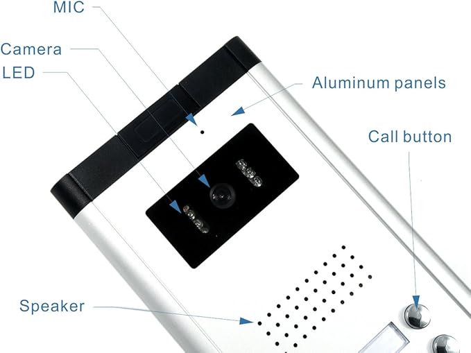 3 Units Apartment Video Intercom System, 7 Inch Monitor Wired Video Doorbell Door Phone Kits, Indoor Outdoor IR Camera, Monitoring, Unlock, 2 Way Intercom for 3-Household Home Apartment