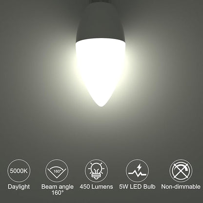 ORALUCE 丨 Bundle - Candelabra Light Bulbs Warm White 5000K (Pack of 6) & Smart LED Bulb A19 Wi-Fi and Bluetooth (Pack of 4)