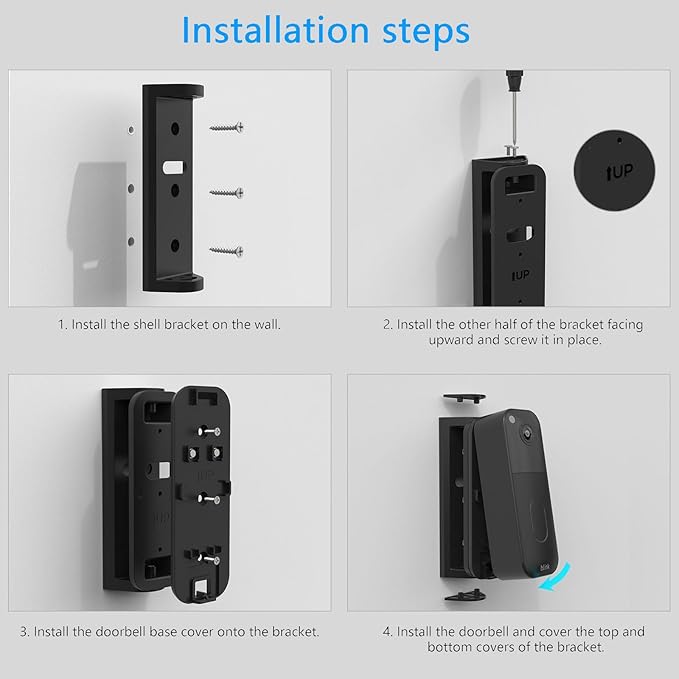Huafly Outlet Wall Mount for Blink Video Doorbell (2nd Gen), Adjustable 0-45-Degree Blink Doorbell Camera Mount for Outdoor&Indoor (White Door Mount)