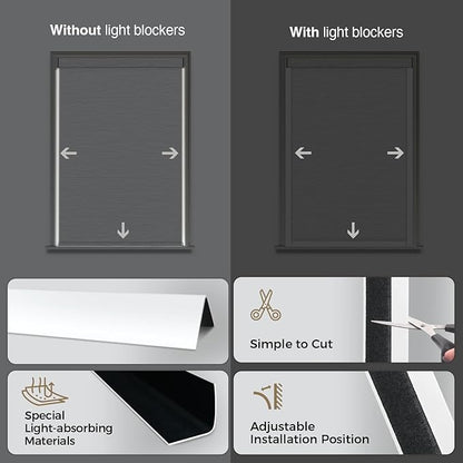 HeyBlinds Motorized Blinds with Remote, 100% Blackout Smart Blinds, Automatic Shades for Windows Compatible with Alexa Google and Homekit, Custom Size (Sun Kissed-Creme BO)