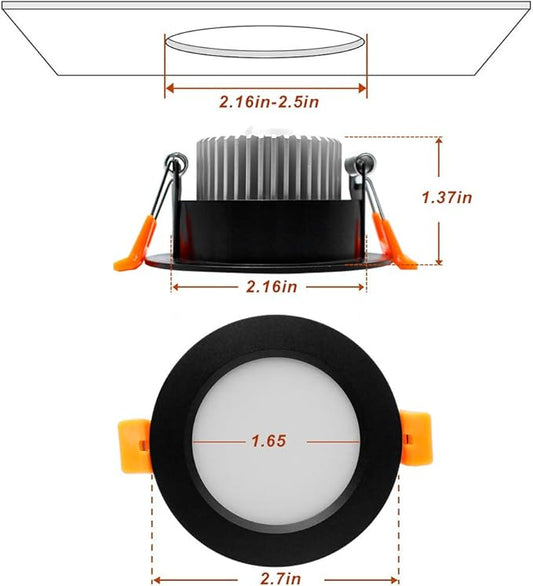 YGS-Tech 2 Inch LED Recessed Lighting, Dimmable Downlight 3W(35W Halogen Equivalent), CRI80, 4000K Natural White Ceiling Light with LED Driver(10 Pack)