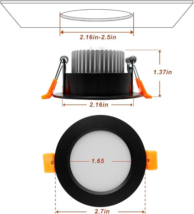 YGS-Tech 2 Inch LED Recessed Lighting, Dimmable Downlight 3W(35W Halogen Equivalent), CRI80, 4000K Natural White Ceiling Light with LED Driver(4 Pack)