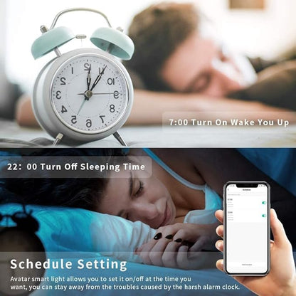 2 Pack E12 LED Light Bulb Compatible w/Google Siri Alexa Light Bulb 5W Type B Smart Bulb RGBCW 16 Million Color Changing Bulb 2.4G WiFi B11 Candelabra Bombillos Work w/Smart Life AvatarControls APP
