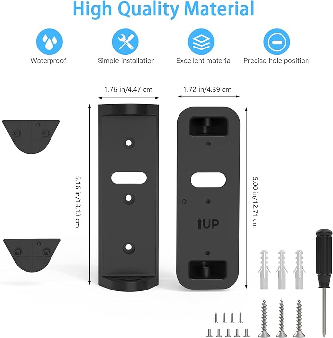 Angle Mount for Blink Video Doorbell (newest model), Doorbell Camera Holder for Blink Doorbell 2nd Gen, Wall Plate Wall Mounting Kit Bracket Corner Mount Accessory Stand for Blink Video Doorbell 2nd