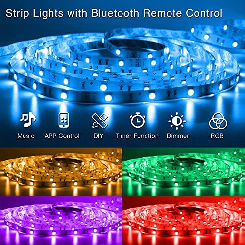 DAYBETTER Updated Bluetooth Remote Control for RGB LED Light Strips, 2 Ports 24 Key 4 Pin Output Dimmable LED Strip Lights Voltage DC 12V(Without Power Adapter)