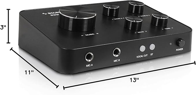 Sound Town 16 Channels Wireless Microphone Karaoke Mixer System, Supports HD ARC, Optical (Toslink), Smart TV, Media Box, PC, Bluetooth, Soundbar, Receiver, AUX (SWM15-PROS)