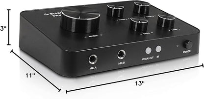 Sound Town 16 Channels Wireless Microphone Karaoke Mixer System, Supports HD ARC, Optical (Toslink), Smart TV, Media Box, PC, Bluetooth, Soundbar, Receiver, AUX (SWM15-PROS)