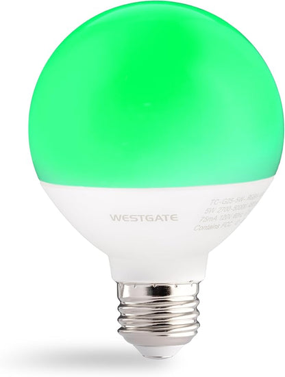 Westgate TC-G25-5W-RGBW-WIFI LED Smart Lamps 5W RGBW, Color Changing Light Bulb, Compatible with Alexa, Works with Google Home, Bathroom Vanity Light, 1 per Box