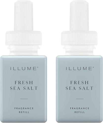 Pura & ILLUME Home Scent Refill - Smart Air Diffuser - Up to 120-Hours of Luxury Fragrance per Refill - Home Essential - Clean & Safe Diffuser Fragrance - 2 Pack, Fresh Sea Salt