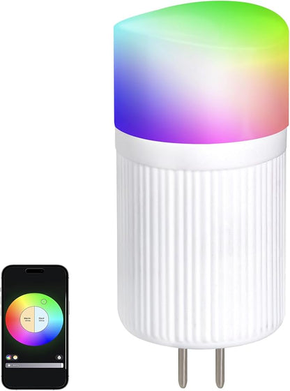 G4 LED Bulb 12V, 2W LED Light Bulb Color Changing, T3 G4 Bi Pin RGB Landscape Lights Low Voltage, Bluetooth Control Warm/Cool White&16 Million Colors for Outdoor Landscape Lighting, 1 Pack