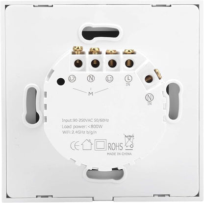 Smart Switch Wireless WiFi Remote Control Touch Power Distribution Device Compatible with Google Home IFTTT Roqi and iOS Siri 800W Capacity ABS Material Housing for Scene Control
