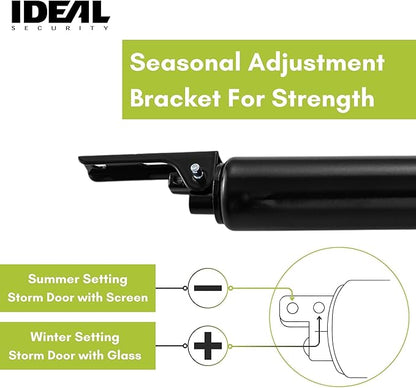 Ideal Security Screen Door Closer, 9", Black