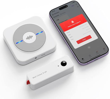WiFi Mailbox Chime with Wireless, Smart Mailbox Alarm Sensor for Delivered