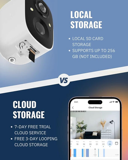 Security Cameras Wireless Outdoor, 2.5K WiFi Battery Powered Cameras for Home Security with AI Motion Detection, Color Night Vision, IP66 Weatherproof, 2-Way Audio, SD/Cloud Storage, 2-Pack