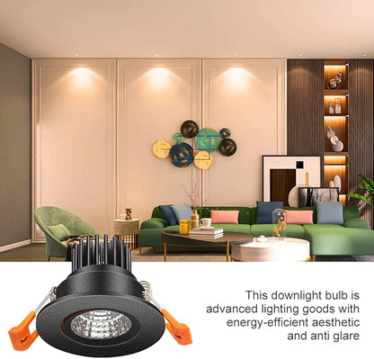 LightingWill 2inch LED Dimmable Downlight, 3W COB Recessed Ceiling Light, Ultra Warm White 2700K, CRI80, 25W Halogen Bulbs Equivalent, Black (10 Pack)