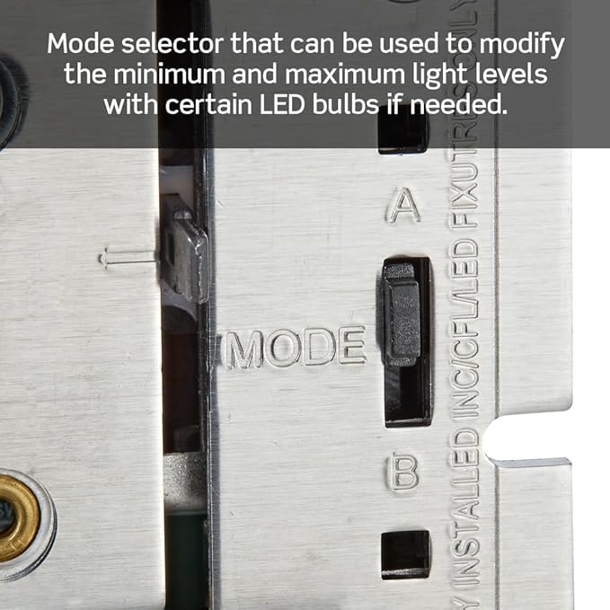 Leviton IllumaTech Dimmer Switch for Dimmable LED, Halogen and Incandescent Bulbs, IPL06-10Z, White with Ivory and Light Almond Faceplates