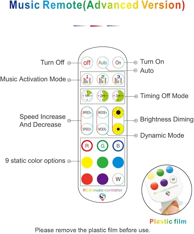SUPERNIGHT Bluetooth LED Controller, Smart Mobile Phone APP Control Music Remote Controller for SMD 5050 2835 3528 4-Pin RGB LED Strip Lights (2 Ports)