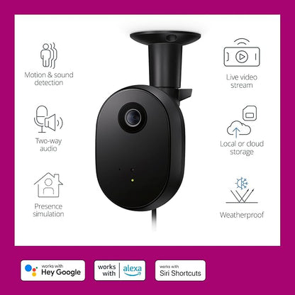 WiZ Outdoor Security Camera - Full HD Video, Infrared Night Vision, Motion & Sound Detection, Automated Alerts, Connects to Wi-Fi, Voice/App Control, Works with Google Home, Alexa, and HomeKit